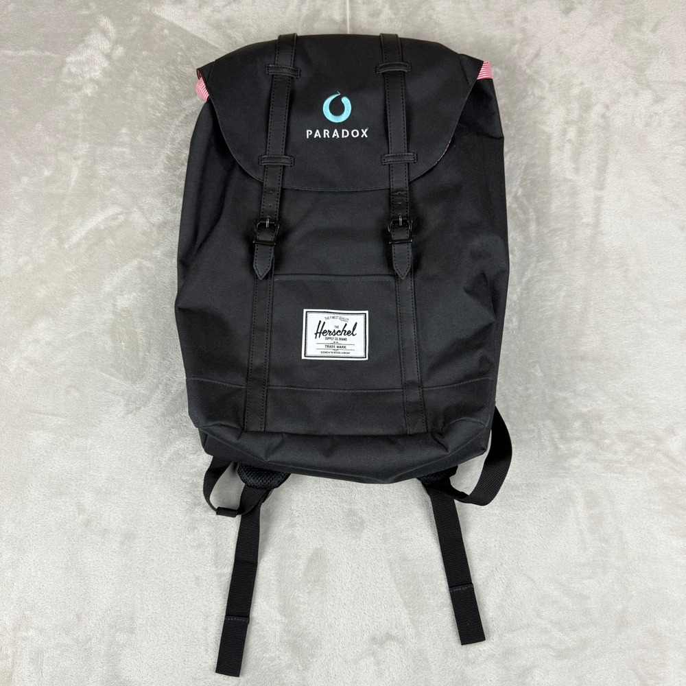 Herschel Supply Co Laptop Backpack Mens 23L Black Retreat Crosshatch Bag NWOT